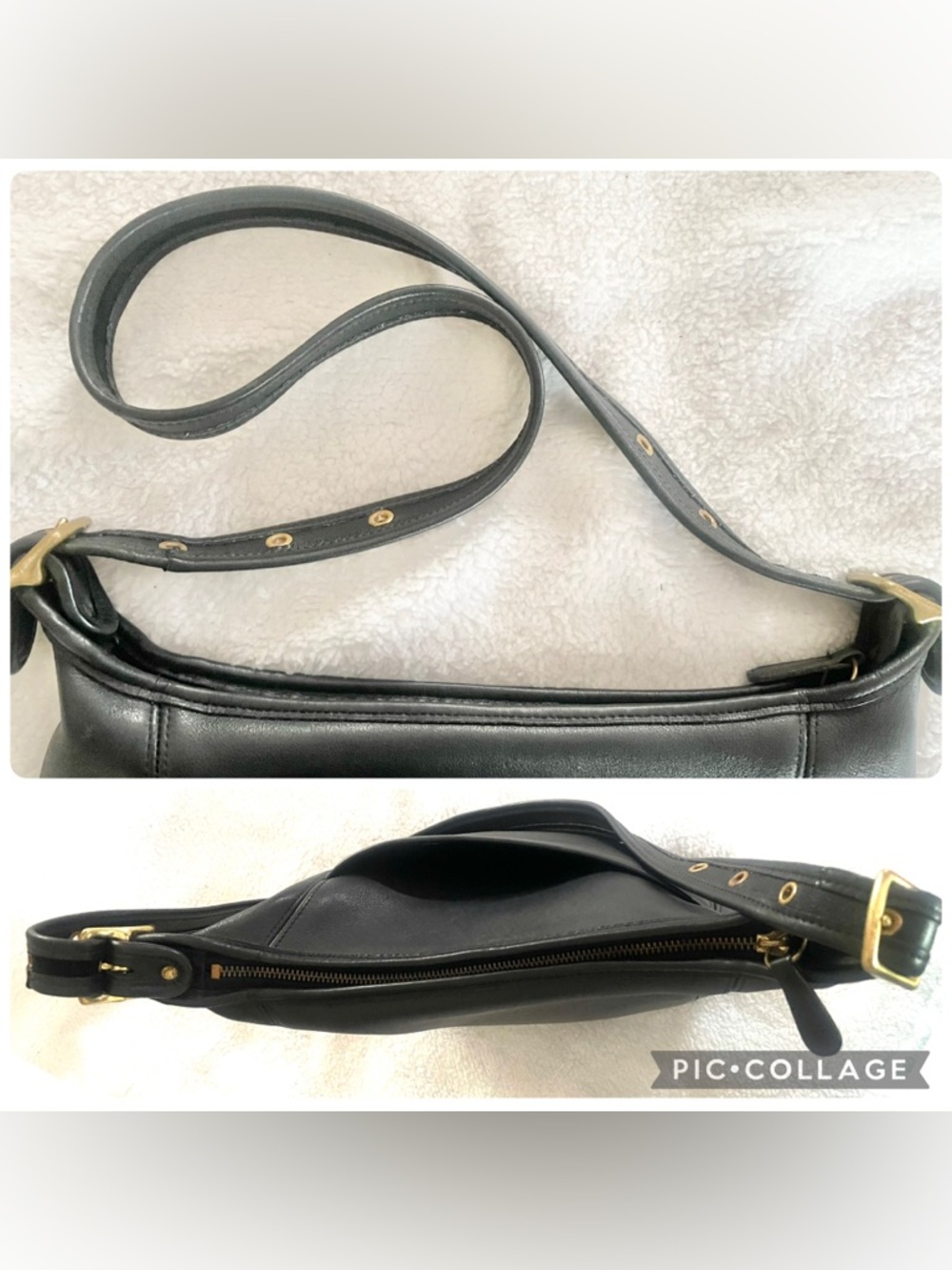 Vintage Coach Black Slim Duffle Sac Bucket Bag - Picture 15 of 16